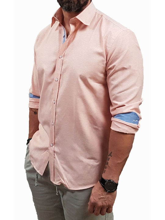 Κοντομάνικο Πουκάμισο σε Κανονική Γραμμή Pink
