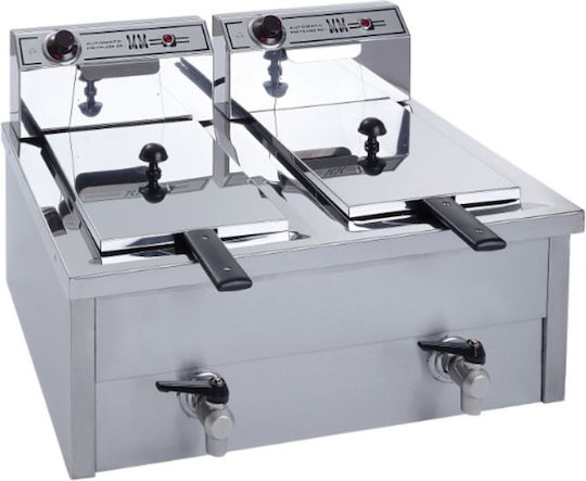 M&M equipment Elektrische Fritteuse Doppel 7.6kW Kapazität 2x8lt 67x49x28cm F80