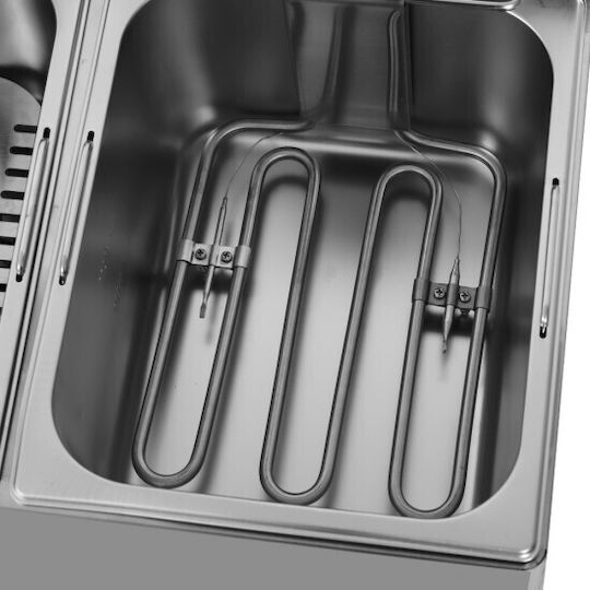 Dynamic Electric Fryer Double 6kW Capacity 2x10lt 55x41.5x29cm EF-6L-2