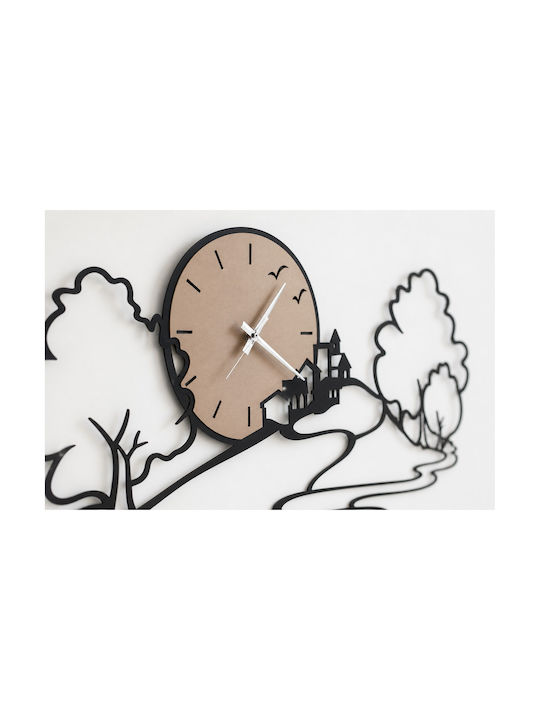 Arti E Mestieri Wanduhr Metallisch Schwarz 98x43cm