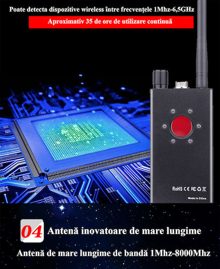 Invincio Detector Cameră și GPS Tracker 1-8000MHz