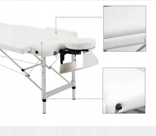 Folding Portable Foldable White Physiotherapy Bed Made of Aluminum 215x60cm