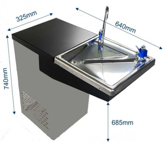 Fresh Ψύκτης Δαπέδου Δικτύου KW-17 Inox με Παροχή Κρύου Νερού 28lt/h