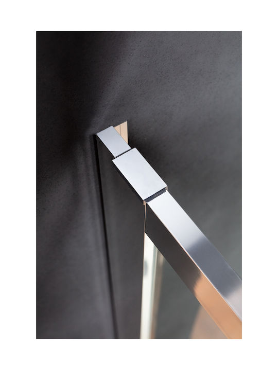 Tema 016-TEΜ-0355 Fixed Side Shower for Shower 100x185cm Clean Glass Chrome
