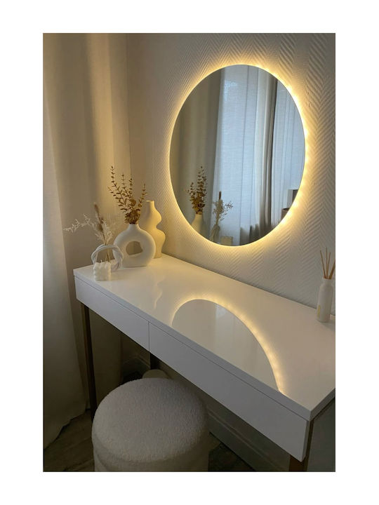 SteweHome Кръгло Огледало За Баня LED 60x60cm Бял