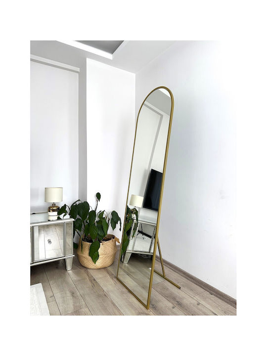 SteweHome Arched Mirror with Gold Metal Frame 180x60cm