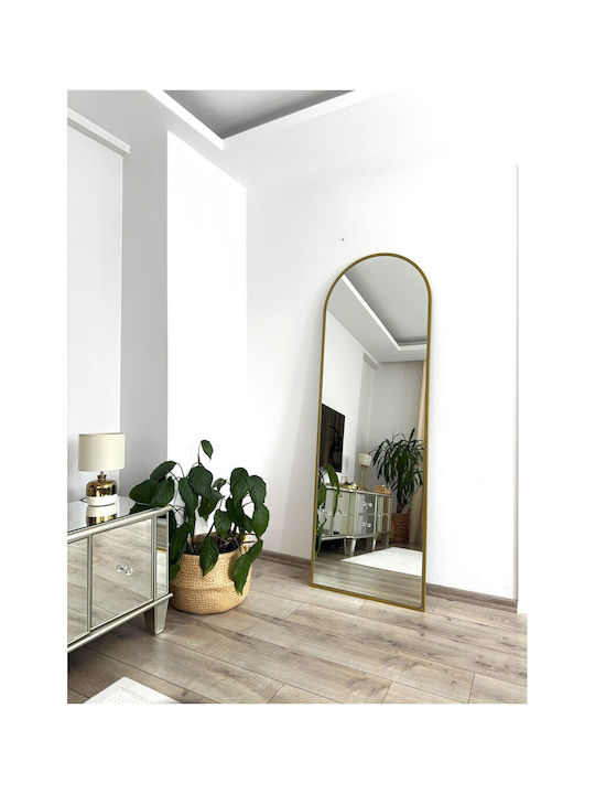 SteweHome Arched Mirror with Gold Metal Frame 180x60cm