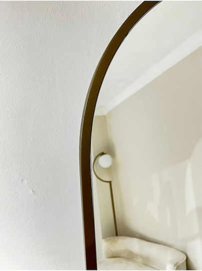 SteweHome Arched Gold Floor Mirror 180x65cm