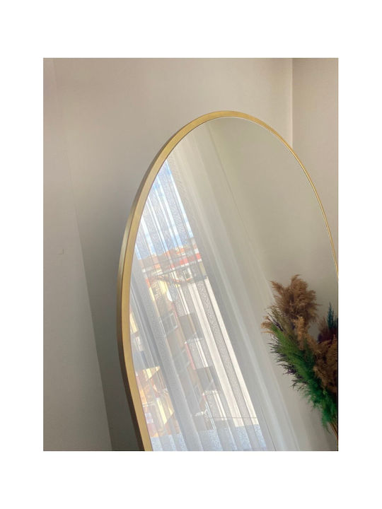 SteweHome Gewölbter Boden- oder Standspiegel mit Goldmetallischem Rahmen 180x100cm