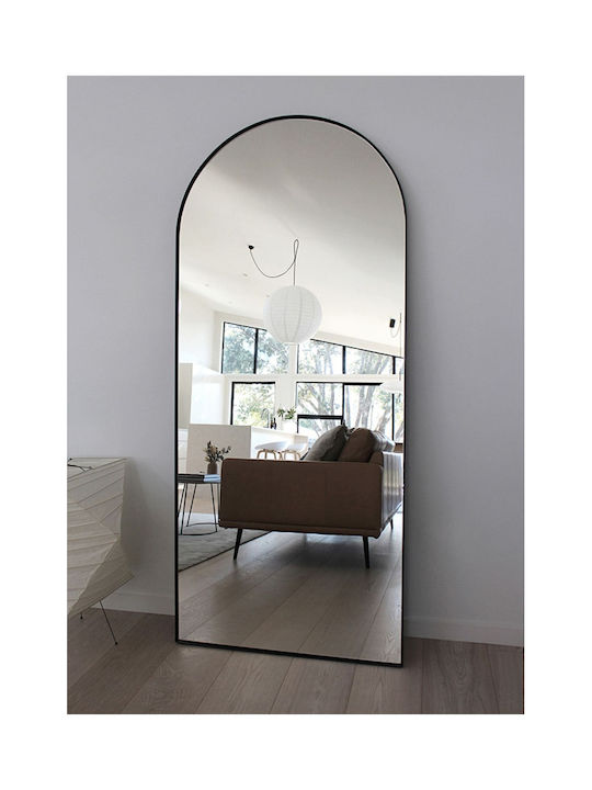 SteweHome Arched Mirror with Black Metal Frame 180x80cm