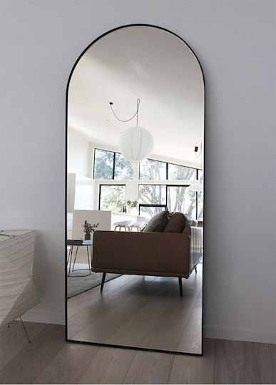 SteweHome Gewölbter Schwarzer Boden- oder Standspiegel 180x80cm SteweHome Gewölbter Schwarzer Boden- oder Standspiegel 180x80cm