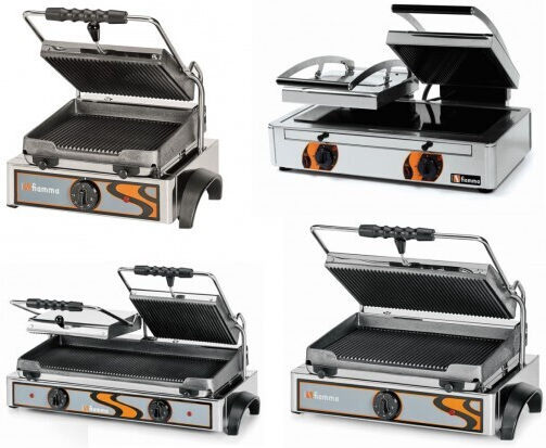 Fiamma GR4.2 Commercial Sandwich Maker with Ribbed Top and Ribbed Bottom 1800W