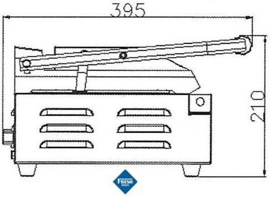 Fresh Aparat Profesional Pentru Prepararea Sandwich-urilor Cu Suprafețe Lise Din Fontă Și Suprafețe Răzuitoare Din Fontă 1800W