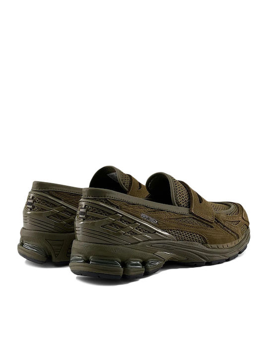 Suede Men's Moccasins in Green Colour