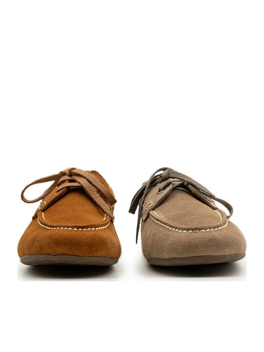 Damen Mokassins aus Leder in Braun Farbe Boat Shoes