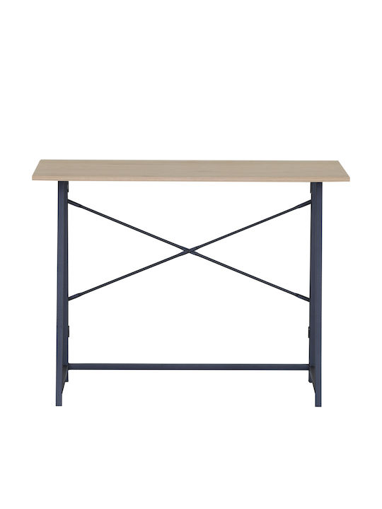 Desk Alvion Wooden Oak/Black with Metal Legs 100x46x75cm