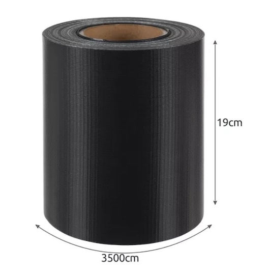 Bandă Pentru Gard Măsurând 19 Cm X 35 M 20 Cleme Densitate 450/m2 Ideală Pentru Acoperirea Gardurilor Balcoanelor Teraselor Balustradelor Zonelor De Colectare A Deșeurilor Rezistentă La UV Gri Închis