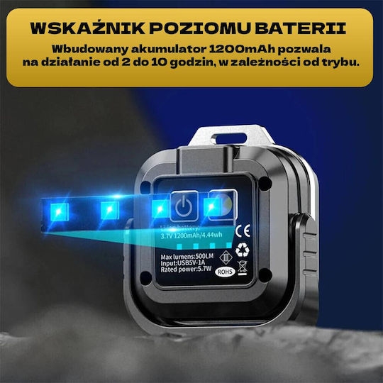 Roxar Tech Φακός Συνεργείου Μπαταρίας LED IP44 με Φωτεινότητα έως 500lm