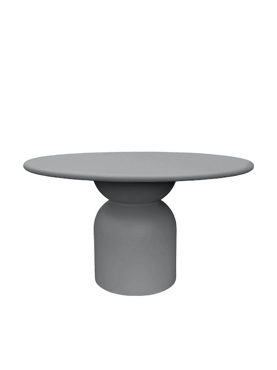 Kazvin Masă Rotundă de Sufragerie din Beton Gri 130x130x75cm