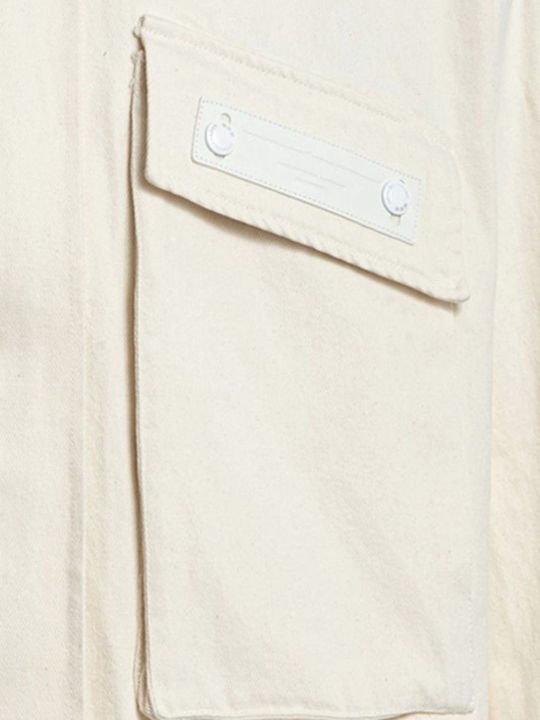 Damen Jean Jacke Beige