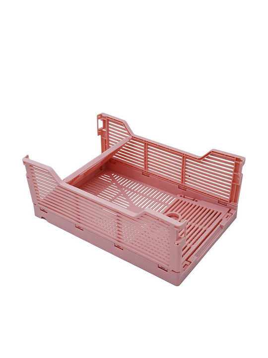Sidirela Καλάθι Αποθήκευσης Πλαστικό Ροζ 40x30x15.5cm