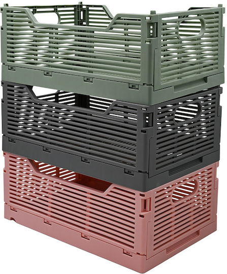 Sidirela Coș de Depozitare Plastic Verde 40x30x15.5cm E-4682