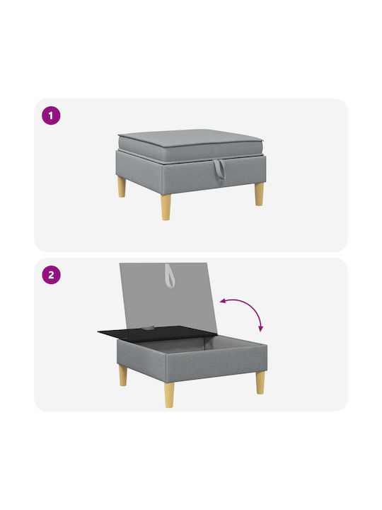Living Room Stools With Storage Space Upholstered With Brown Fabric