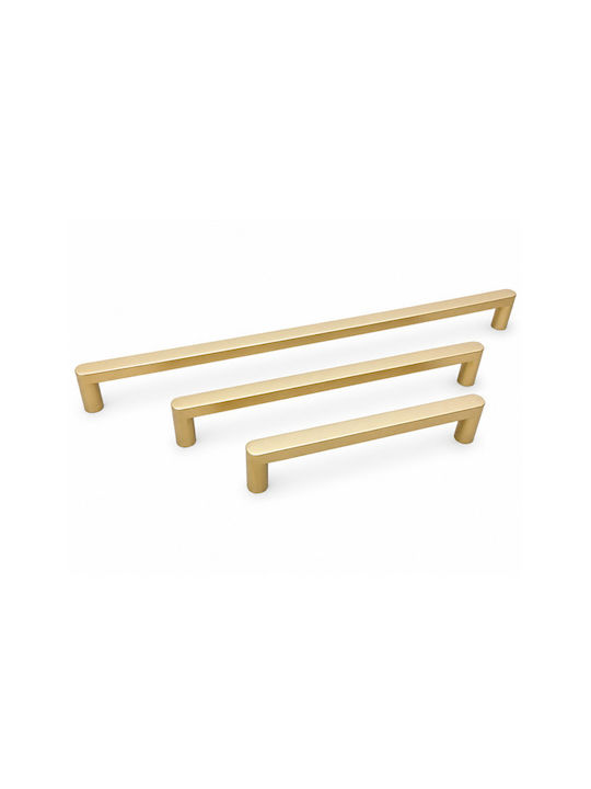Finetto Möbelgriff aus Metall Gold Mat mit Lochabständen 192mm 256-LKBE7192GO