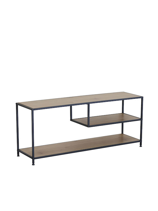 Βιβλιοθήκη Lareno Δρυς/μαύρο 120x33x50εκ.