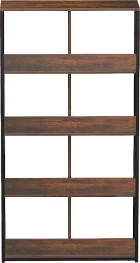 Bücherregal Bocklet Rustikal Braun-Schwarz 80x33x149cm