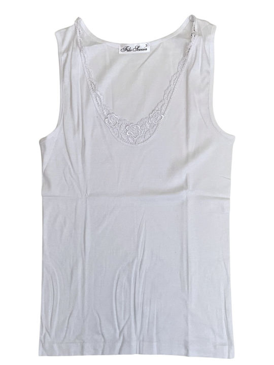 Filo Scozia Sleeveless White Women's Tank Top