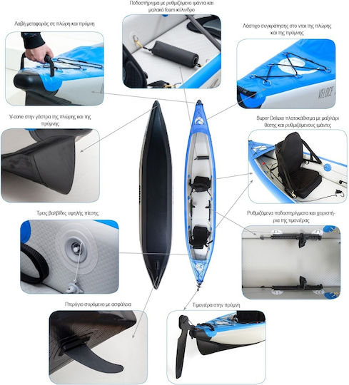 SCK 0202-155091 Caiac De Plastic De Mare Pentru 2 Persoane Gri
