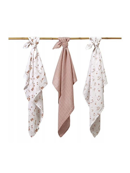 Babyono Burp Cloths Beige 70x70cm 3 Pieces
