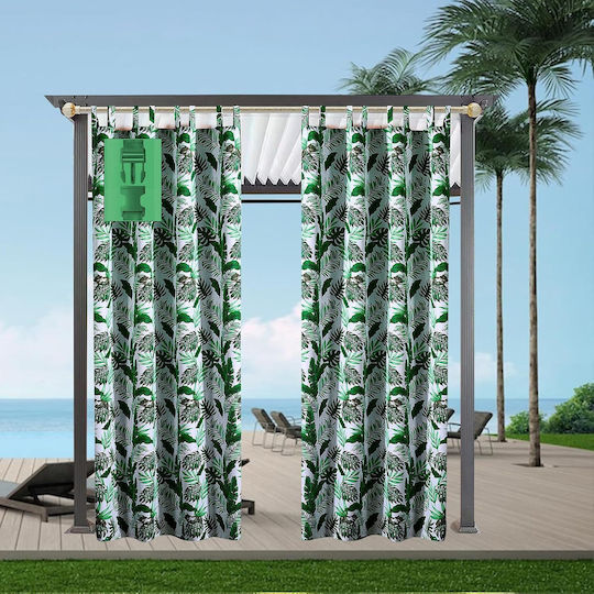 Waterproof Garden Curtain Tropical Green Leaves 132x275cm