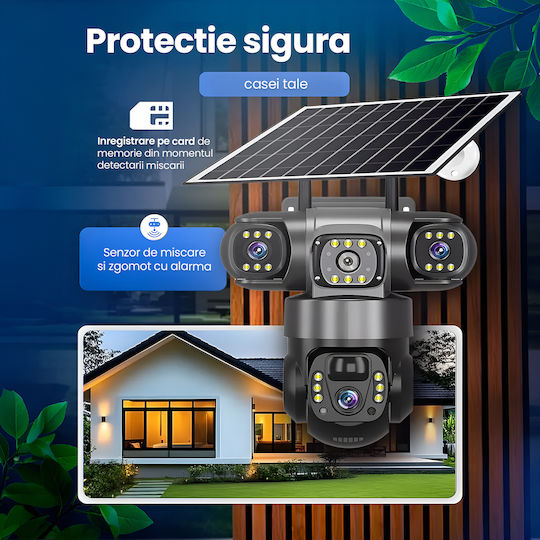 TN-116 Cameră de Supraveghere IP Triplu Wi-Fi/4G Full HD+ 5MP Rezistentă la Apă cu Baterie cu Comunicare Bidirecțională și Obiectiv 4mm