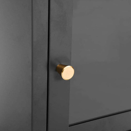 Metal Bedside Tables With Gray Glass Surface 2 Pieces 40x30x54.5cm