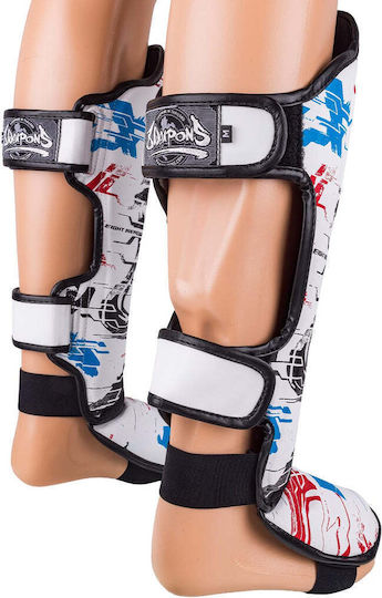 8 Weapons Adults White Shin Guards