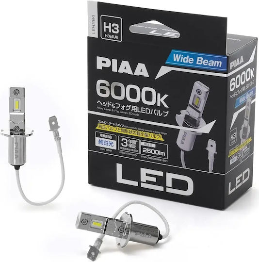 PIAA Car And Motorcycle Lamp H3 LED 6000K Cold White 12V 11W