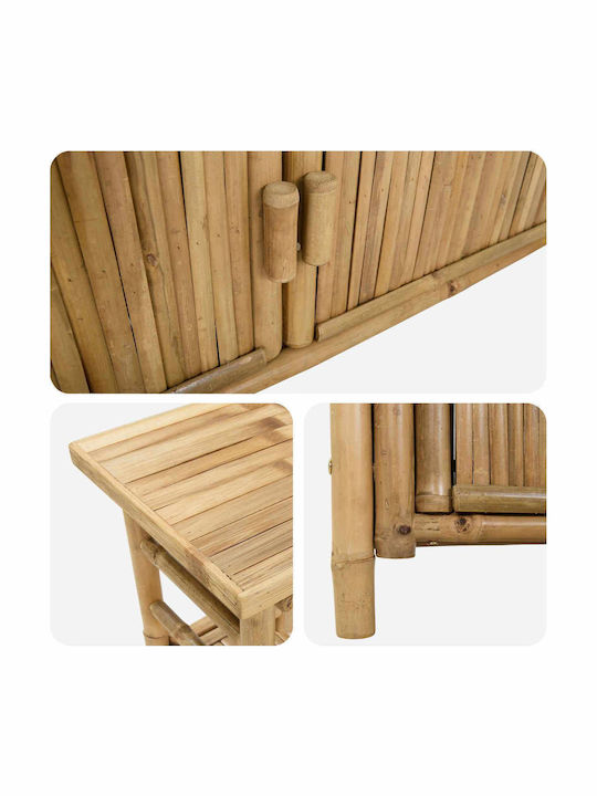 Plastic Outdoor Table Natural 110x35x75cm