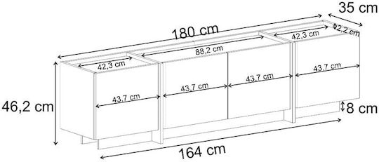 TV-Ständer Dorma Karydi M180xT35xH46.2cm GP052-0288