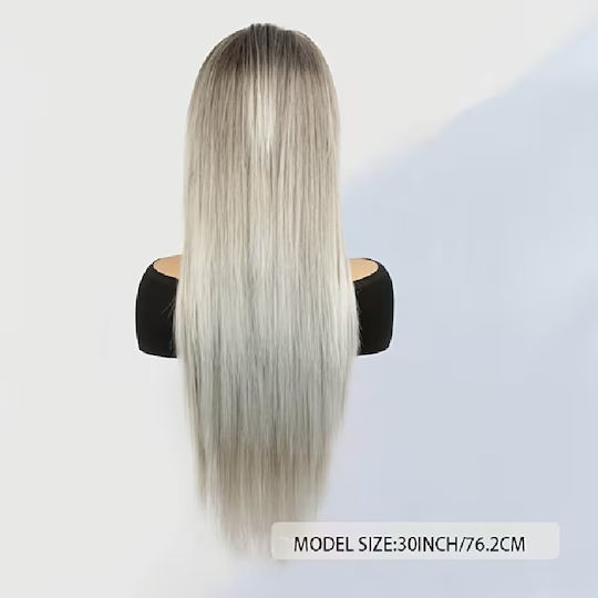 Animis Beauty Wig with Synthetic Hair in Gray Color 76cm