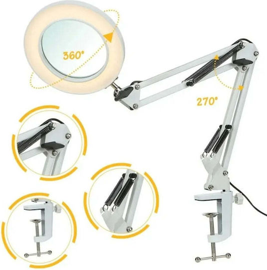 Lampă Led Cu Lupă Cosmetică Braț Reglabil Lumină Rece