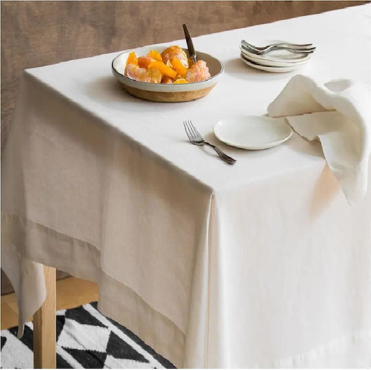 Kotonia Home Față De Masă Hotel Sanforizată Percale 100% Bumbac 200 Gr/m² Mărime 150x300 Cm Albă