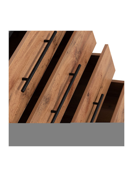 Wooden Bedroom Chest of Drawers Carys with 4 Drawers Gray 75x40x83cm