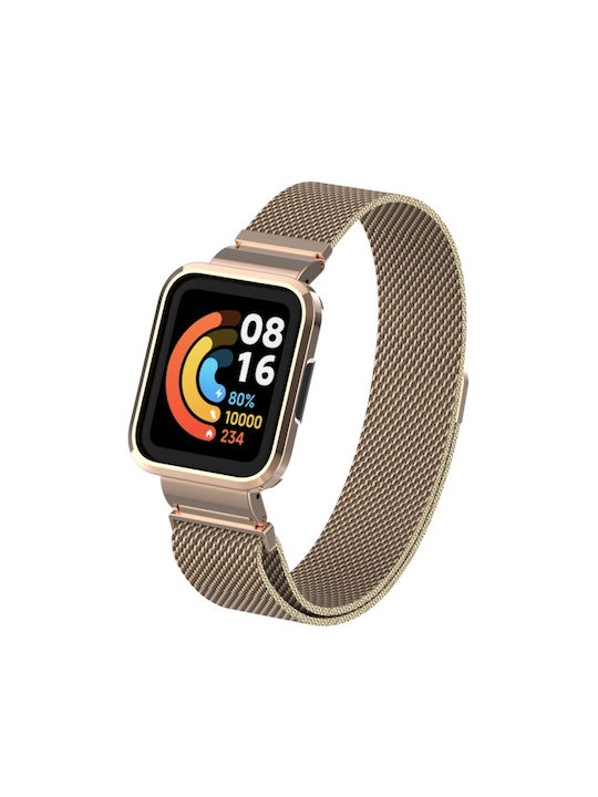 Λουράκι Ανοξείδωτο Ατσάλι Ροζ Χρυσό (Redmi Watch 2 Lite)