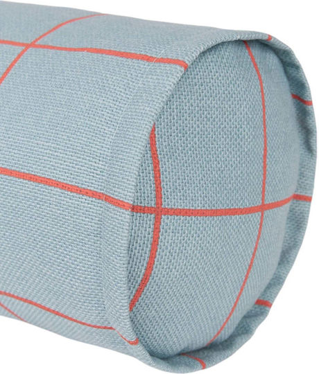 Nobodinoz Sofa-Kissen Vibes aus 100% Baumwolle Blau Rot Gitter 18x50cm