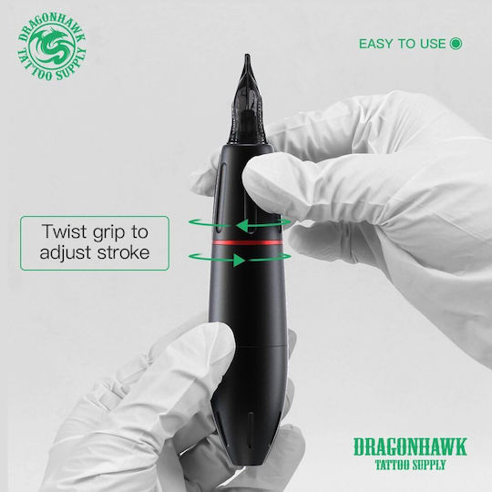 Dragonhawk Mast Pen Space Mașină Rotativă de Tatuat din Aluminiu Motor Japonez Cursă Reglabilă 2.8–3.5 Mm Ergonomic Compatibil cu Cartuș 6–9v Model Wq102-2