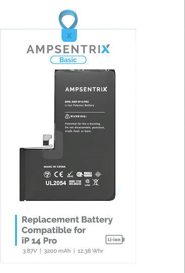 Ampsentrix Συμβατή Μπαταρία Αντικατάστασης για Iphone 14 Pro