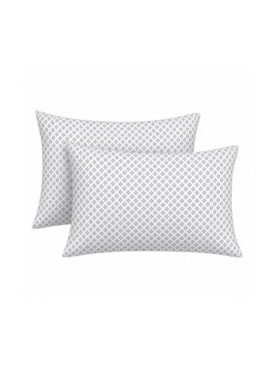 Astron Italy Σετ Μαξιλαροθήκες Grey 52x72εκ.
