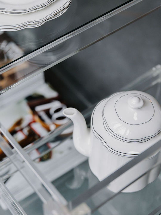 Salt & Pepper Τσαγιέρα με Κούπα Πορσελάνης Μαύρη 1300ml